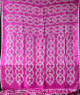 Pink Pure Gajji Silk Bandhani Saree