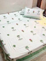 Jaipur elephant and palm tree fitted bedsheet