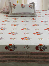 Jaipur hand block printed cotton bedsheet by Indian artisans
