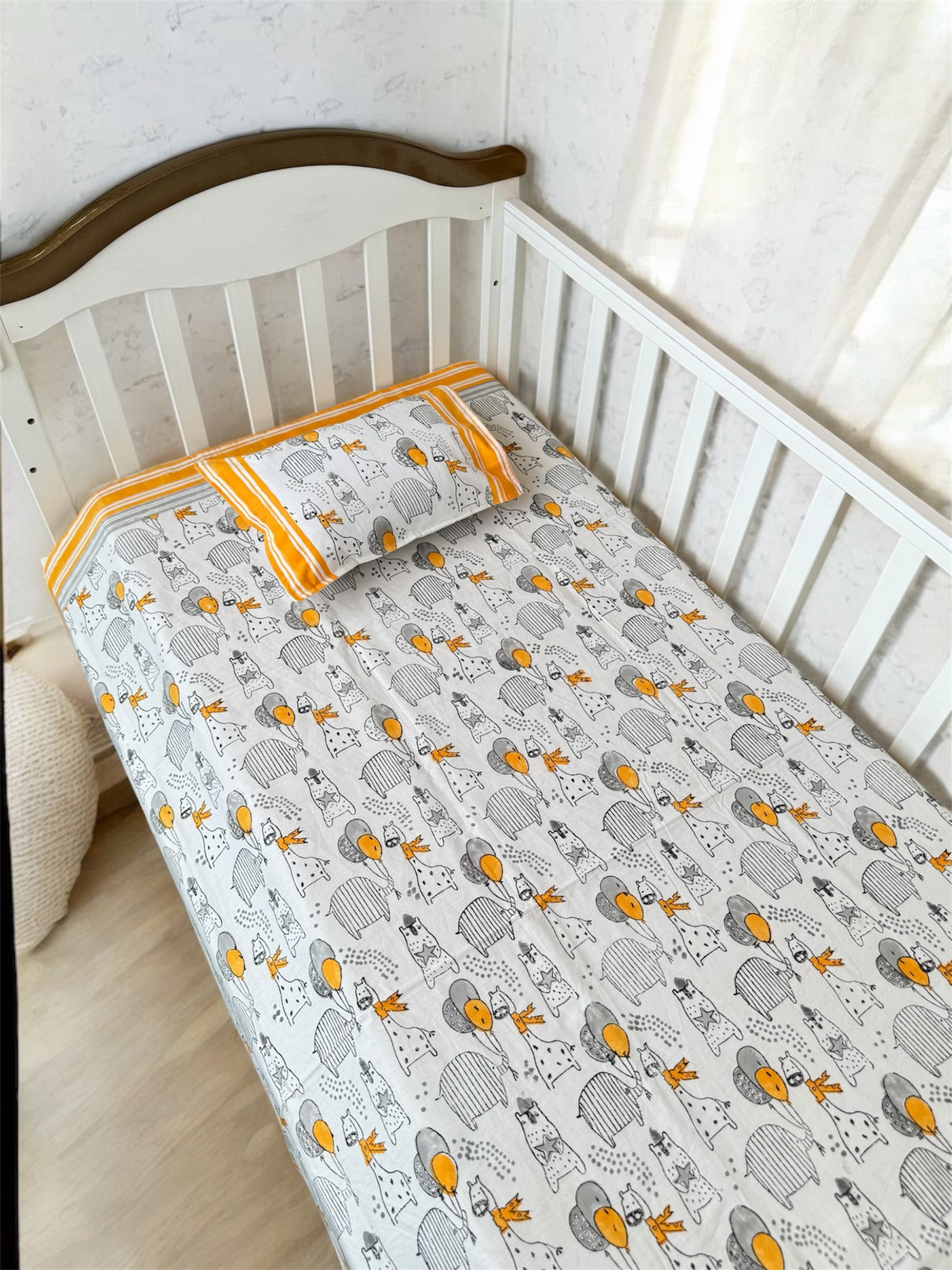 Jungle Safari theme cot sheet blockprint jaipur