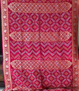 Magenta Pure Banarasi Gerogette Bandhani Saree