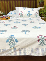 Palm Paradise handcrafted printed bedsheet