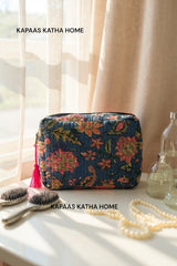 Royal Mughal Motif Cotton Quilted Travel Pouch