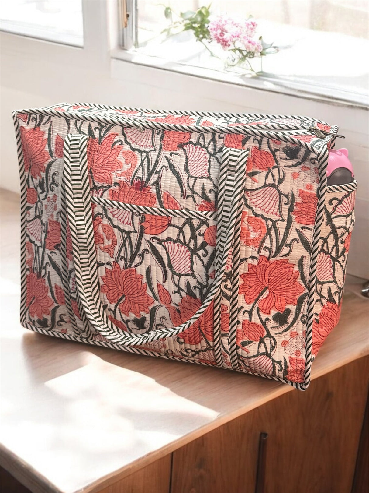 stylish-evergreen-floral-block-print-handcrafted-tote-bag