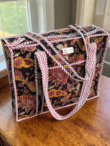 Classic Lightweight Floral Pattern Handcrafted Tote Bag (with Zip Closure)