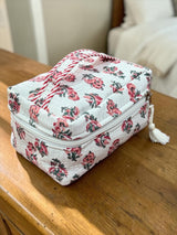 Minimal Red Floral Handcrafted Multipurpose Vanity bag