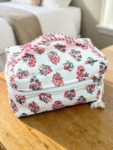 Minimal Red Floral Handcrafted Multipurpose Vanity bag