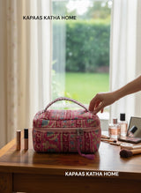 Modern Ethnic Handcrafted Travel Organizer Vanity Bag (with Zip Closure)
