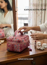Modern Ethnic Handcrafted Travel Organizer Vanity Bag (with Zip Closure)