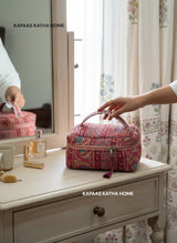 Modern Ethnic Handcrafted Travel Organizer Vanity Bag (with Zip Closure)