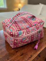 Modern Ethnic Handcrafted Travel Organizer Vanity Bag (with Zip Closure)