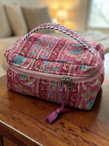 Modern Ethnic Handcrafted Travel Organizer Vanity Bag (with Zip Closure)