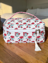 Easy Carry Lightweight Handcrafted  Quilted Vanity Bag (with Zip Closure)