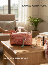 Stylish Floral Block Print Handcrafted  Vanity Bag