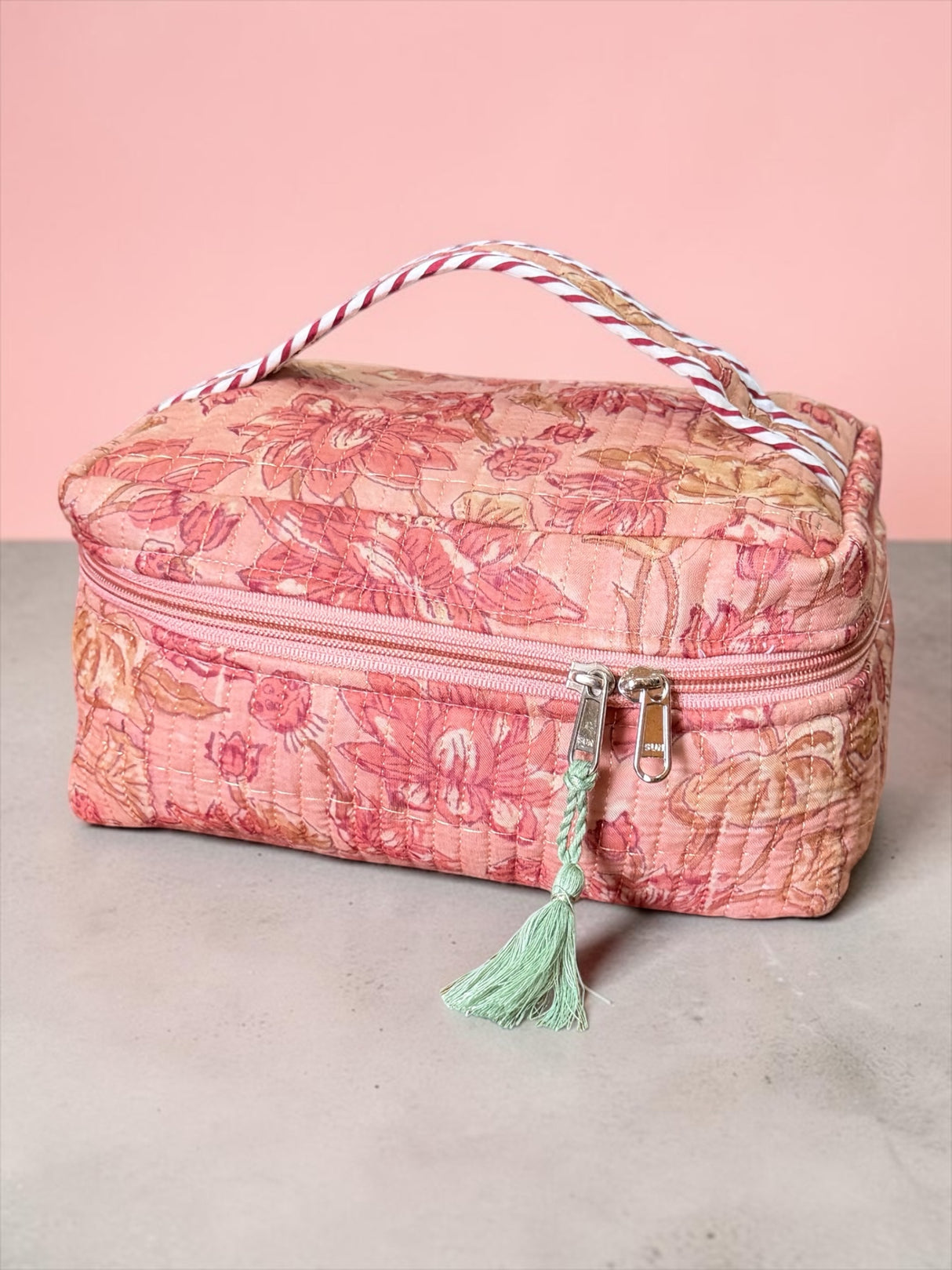 Stylish Floral Block Print Handcrafted  Vanity Bag