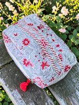 Premium Floral Pattern Lightweight Quilted Organizer Vanity Bag