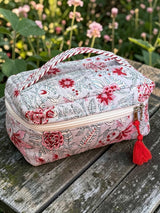 Premium Floral Pattern Lightweight Quilted Organizer Vanity Bag
