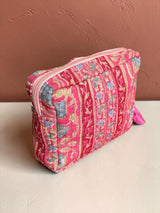 Modern Ethnic Handcrafted Quilted Utility Pouch (with Zip Closure)