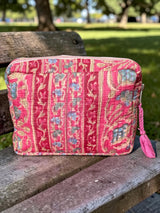 Modern Ethnic Handcrafted Quilted Utility Pouch (with Zip Closure)