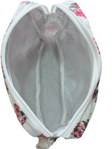 Minimal Red Floral Cotton Quilted Utility Pouch