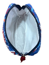 Vibrant Lightweight Floral Block Print Handcrafted Quilted Pouch (with Zip Closure)