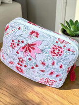 Premium Floral Pattern Lightweight Travel Makeup Pouch