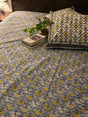 Premium cotton fitted bedsheet with elastic and diamond print