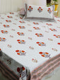 Premium cotton fitted bedsheet with elastic and floral print