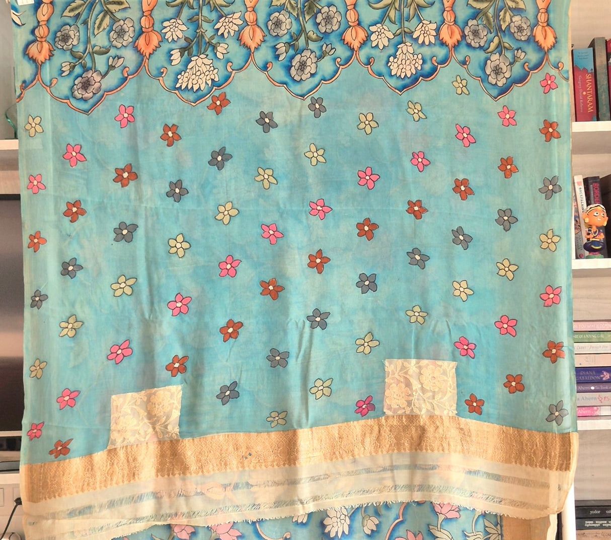 rangrekha-sutra-pure-banarasi-georgette-kalamkari-saree-with-lucknow-hand-chikankari