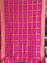 Rani-pink-pure-banarasi-georgette-gharchola-bandhani-saree