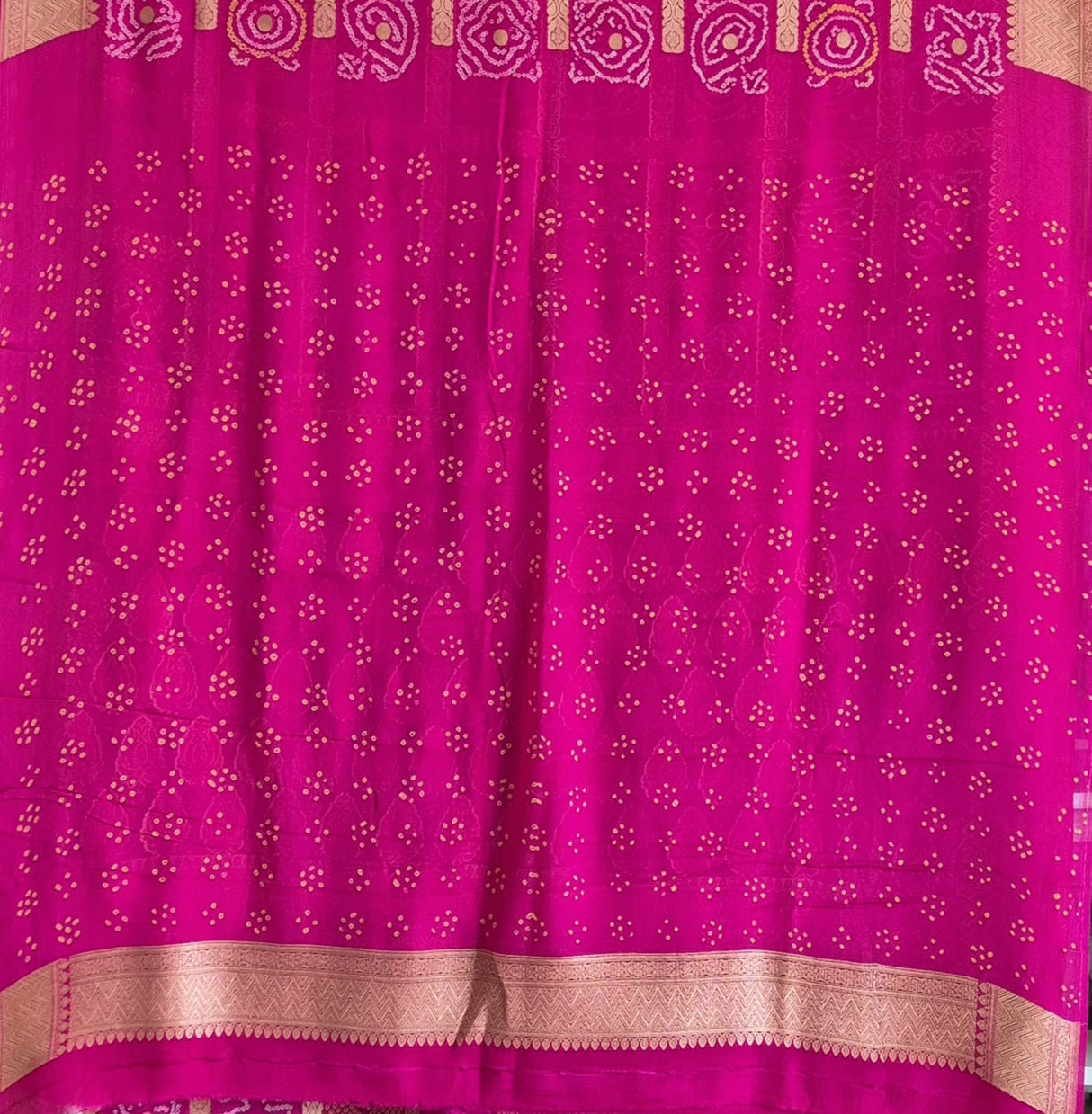 Rani-pink-pure-banarasi-georgette-gharchola-bandhani-saree