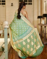 Serene Green Banarasi Georgette Bandhani Saree