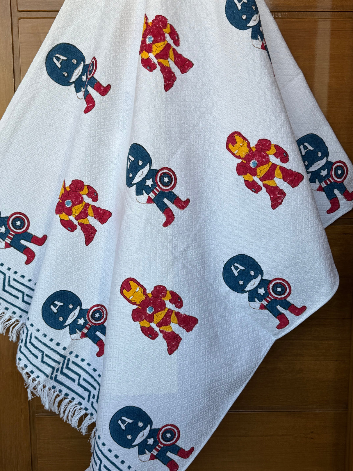 Ironman Avengers Blockprint Soft Cotton Towel (60*30 inches)