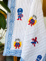 Super_hero_kids_handmade_cotsheet_and_quilt for kids