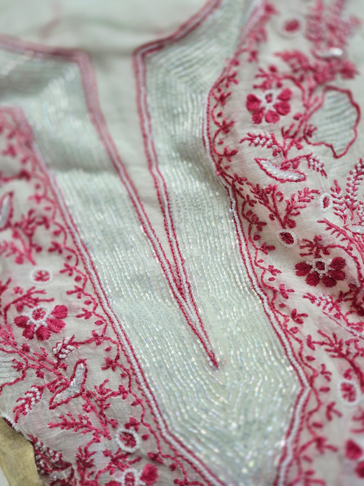 Under-the-Shade-of-Stars- Chikankari Chanderi-Mul-Unstitched-Suit-Set