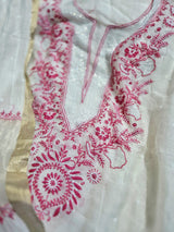 Under-the-Shade-of-Stars- Chikankari Chanderi-Mul-Unstitched-Suit-Set