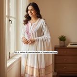 Under-the-Shade-of-Stars- Chikankari Chanderi-Mul-Unstitched-Suit-Set