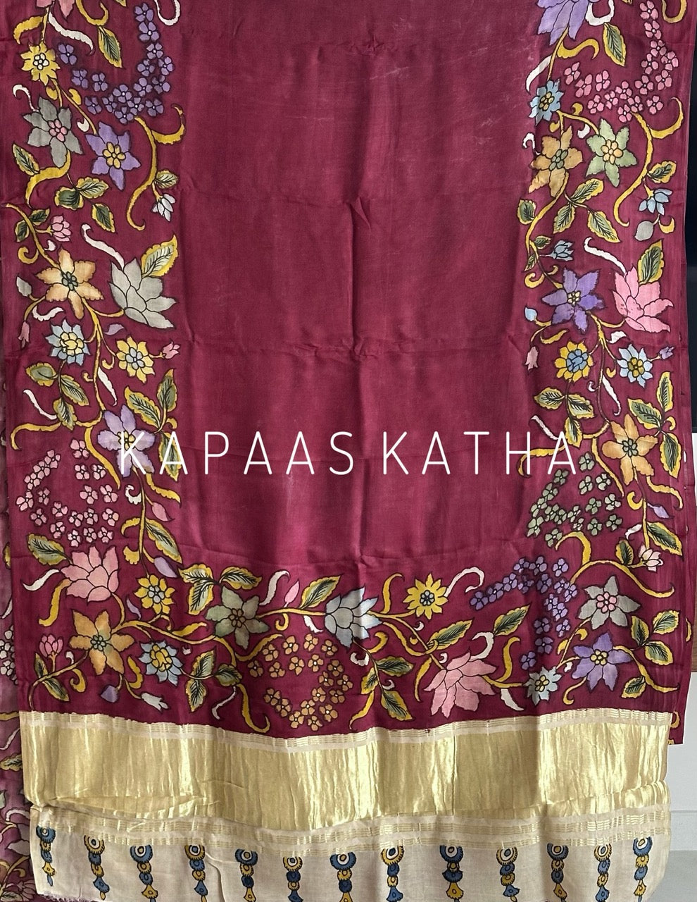 Gajji Silk Kalamkari Saree