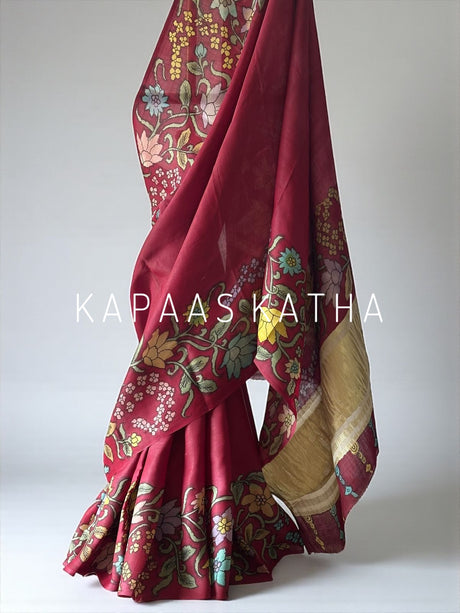 Gajji Silk Kalamkari Saree