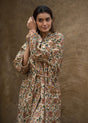 Vasundhara -flowers-cotton-waffle-handblock-printed-bath-robe