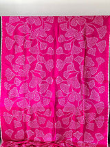 Pink Petals Pure Gajji Silk Bandhani Saree