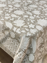 Wholesale and retail grey floral fitted bedsheets from Jaipur