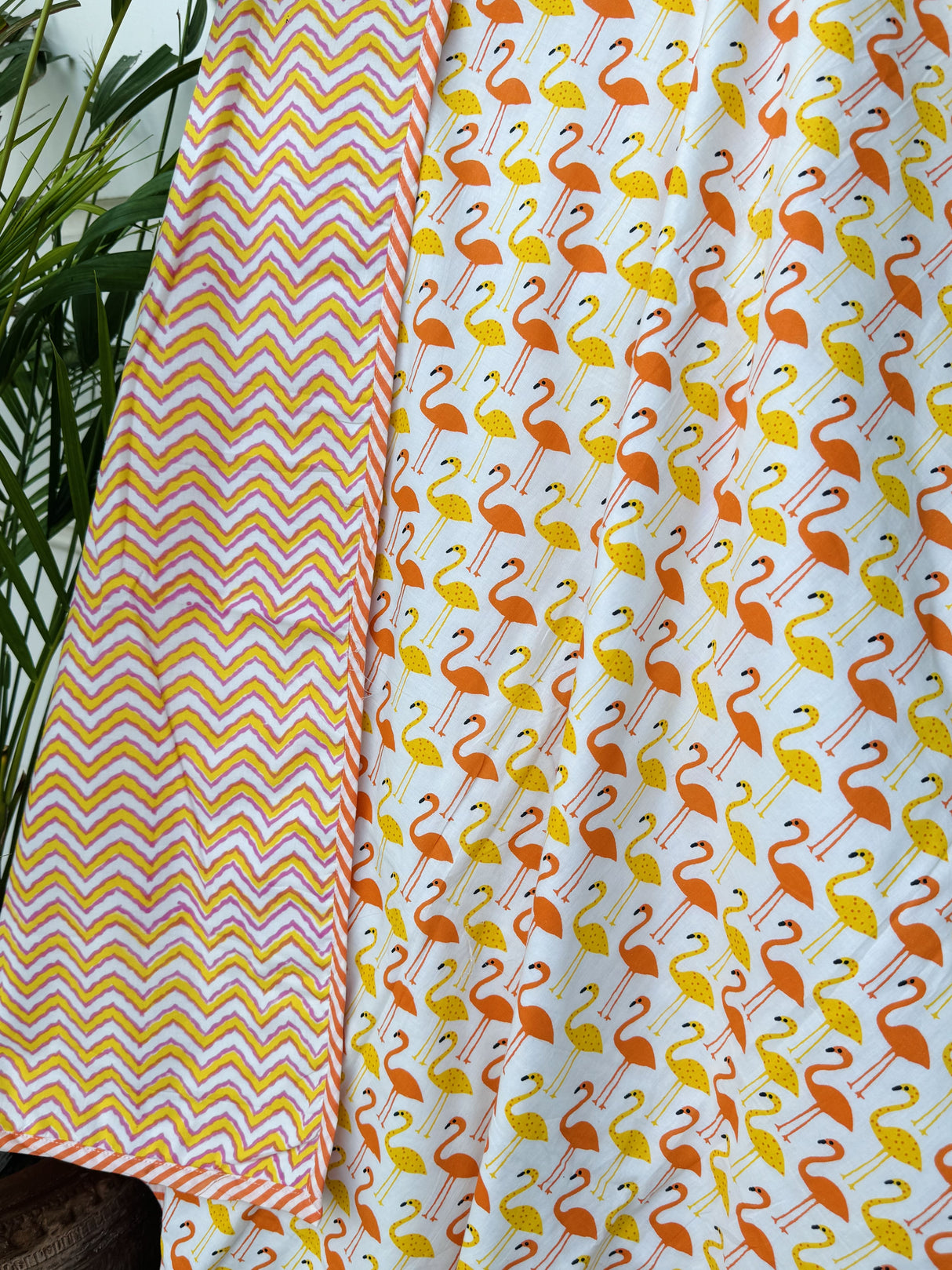adorable-flamingo-print-orange-yellow-kids-dohar