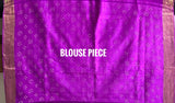 Pure Kanjivaram Silk Bandhani Saree in Purple | Kapaas Katha
