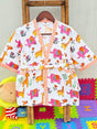 animal-flower-orange-kids-bathrobe-front-view