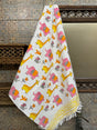 animals-flower-theme-kids-cotton-towel-front-view