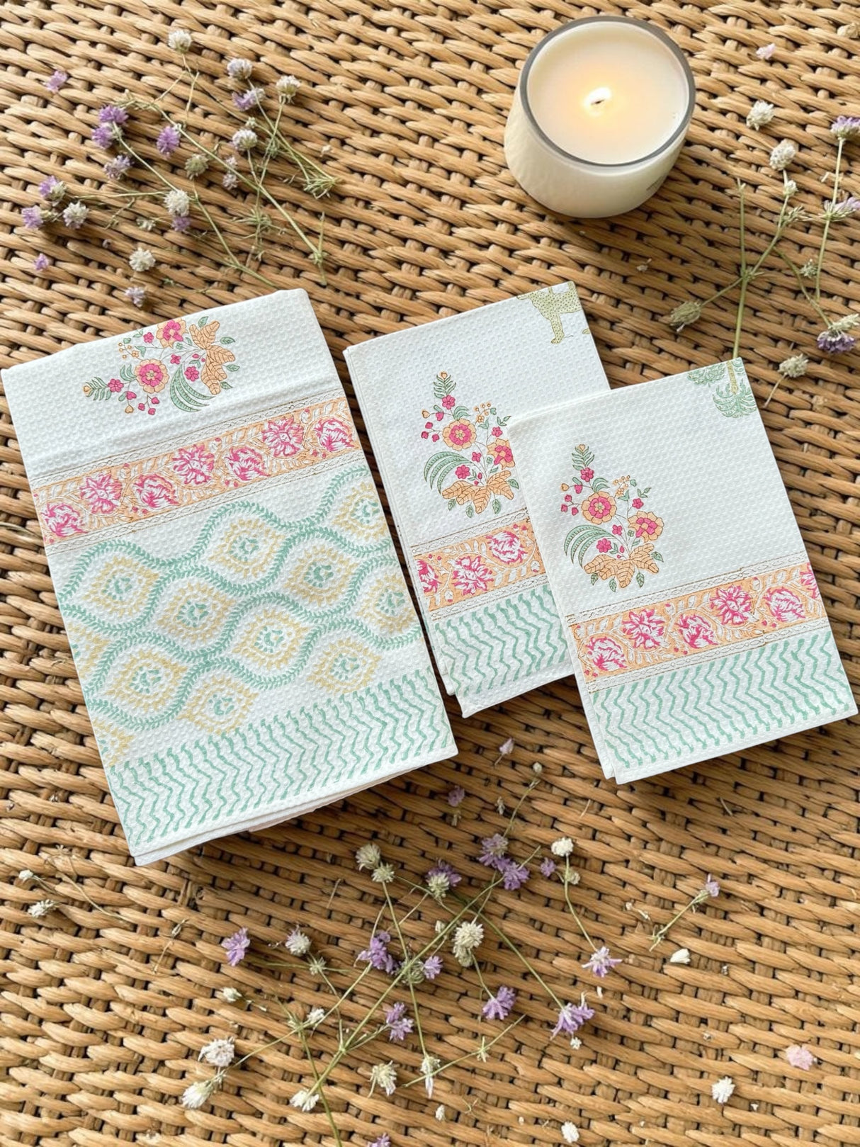 artisan-daily-luxe-handblock-printed-waffle-weave-cotton-towel
