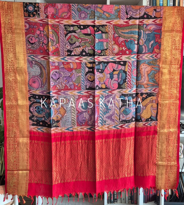 artisan-silk-memoir-kalamkari-kanjeevaram-silk-dupatta
