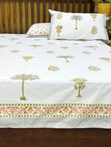 artisan-warm-flora-handblock-print-pure-cotton-bedsheet