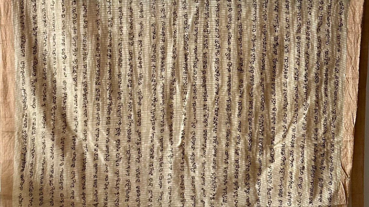 Ayodhya Chronicles - Handloom Matka Silk Ramayan Theme Kalamkari Saree